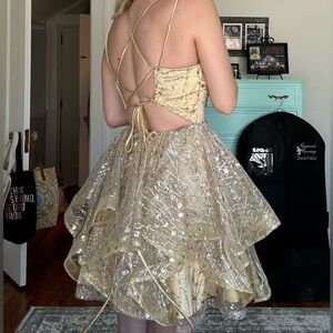Gold Sparkling Homecoming/ Formal Dress